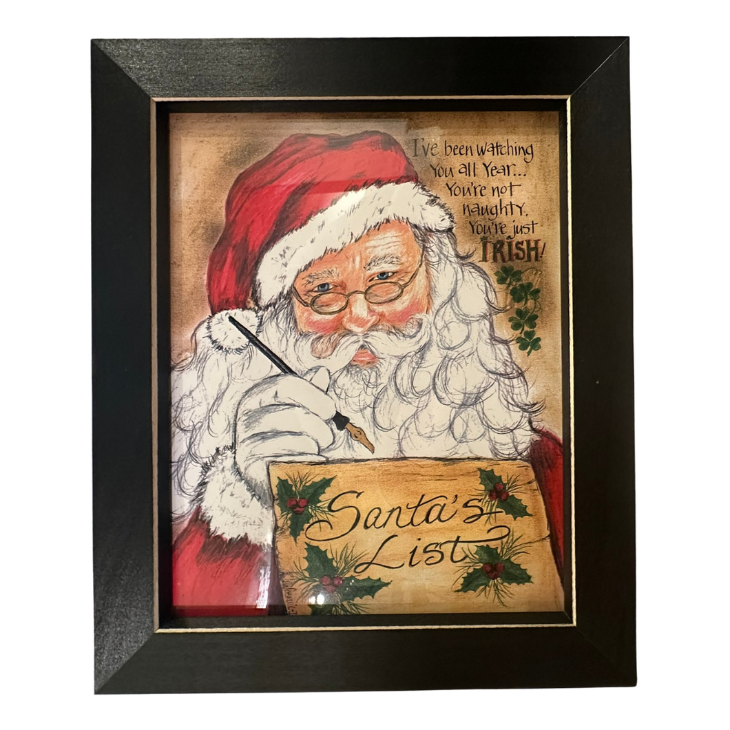 Framed Santa's List Print
